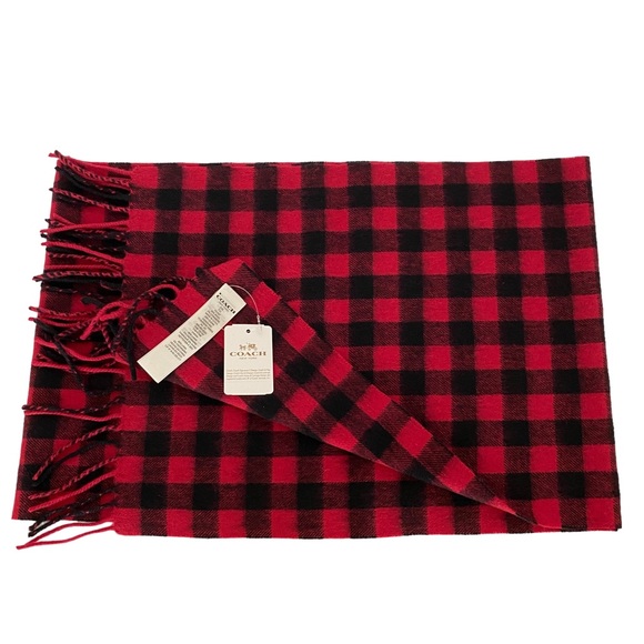 Coach Buffalo Plaid Scarf - Picture 2 of 7